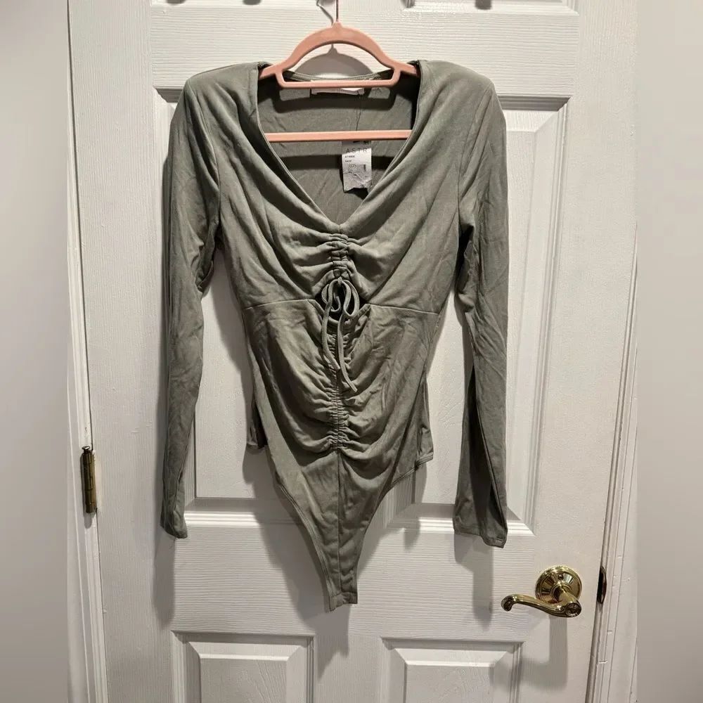 ASTR the label Green Ruched Women's bodysuit ins size medium